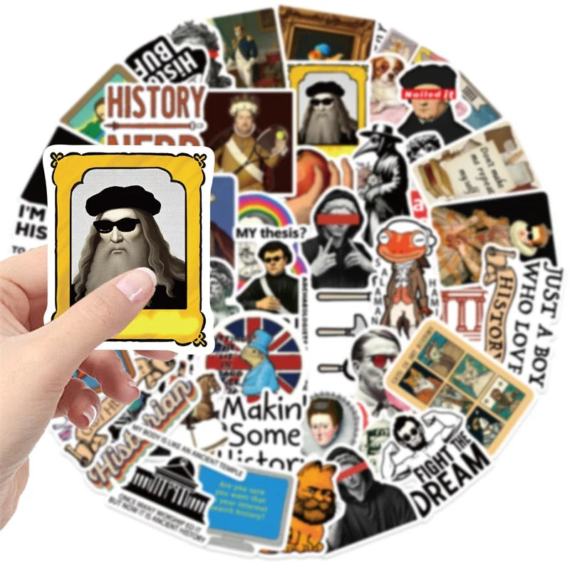 10/30/50PCS Funny History Character Sticky PVC Sticker Aesthetic DIY Decoration Scrapbooking Hand Accounting Supplies for Kids (ONLINE ORDER ONLY)