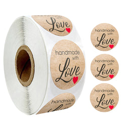 500pcs/roll Handmade with Love Letter Stickers Thank You Stickers Labels Wedding Box Gift Packing Decoration Stationery Stickers (ONLINE ORDER ONLY)