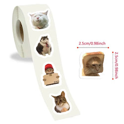 500PCS Kawaii Crazy Cat Sticky Paper Sticker Labels Thank You Sticker Sealing DIY Decoration Scrapbooking Stationery Supplies (ONLINE ORDER ONLY)