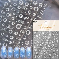 Lotus Leaf Brocaded Carp Koi Playing Goldfish Cavort Ripple Droplet Water Bubbles Self Adhesive Nail Art Stickers Manicure Decal (Online Order Only)