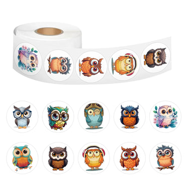 100-500pcs Cute owl Sticker Animals Sticker for Kids Classic Toy Decoration School Teacher Supplies Encouragement Sticker (ONLINE ORDER ONLY)