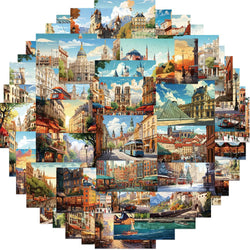 Cartoon Architecture Stickers for Laptop, Car, Fridge, DIY Vinyl Decals (10/30/50pcs) (ONLINE ORDER ONLY)