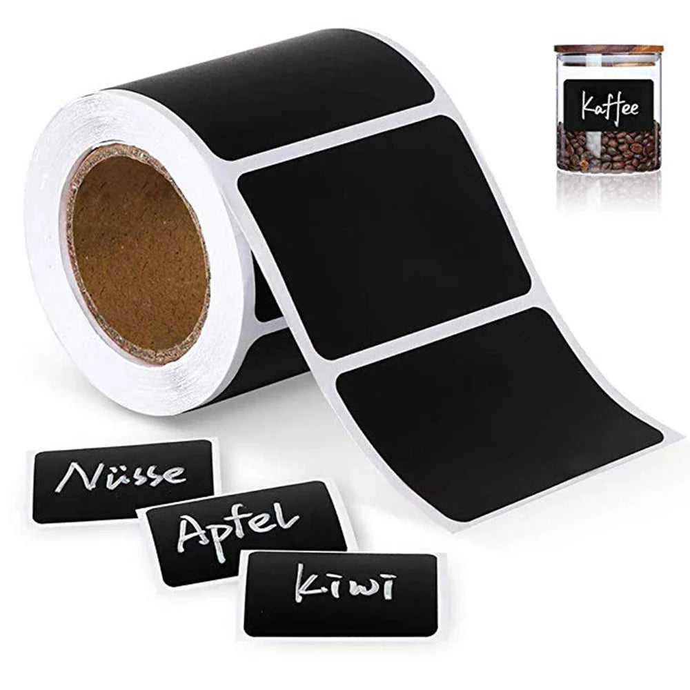 120-300pcs/roll Blackboard Spice Sticker Reusable Jam Labels Kitchen Stickers Organizer Wall Sticker Home Decor Chalkboard Label (Online Order Only)