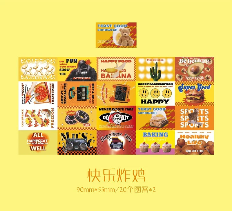 40/60Pcs/box Retro Girls House Series Sticker Hand Account DIY Album Decoration Scrapbooking Stickers Kawaii Korean Stationery (ONLINE ORDER ONLY)