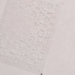 Shiny White Black Pink Bowknot Silk Ribbon Love Heart Charming Star Refined Lace Self Adhesive Nail Art Stickers Manicure Decals (ONLINE ORDER ONLY)