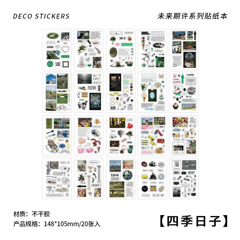 20 Sheets Future Expectation Series Stickers Book Scrapbooking Journal Creative Stationery DIY Decorative Stickers Aesthetic (ONLINE ORDER ONLY)