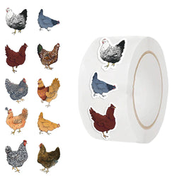 500PCS Chicken Hen Animals Roll Stickers for Water Bottles Laptop Refrigerator Luggage Computer Cartoon Funny Sticker (Online Order Only)