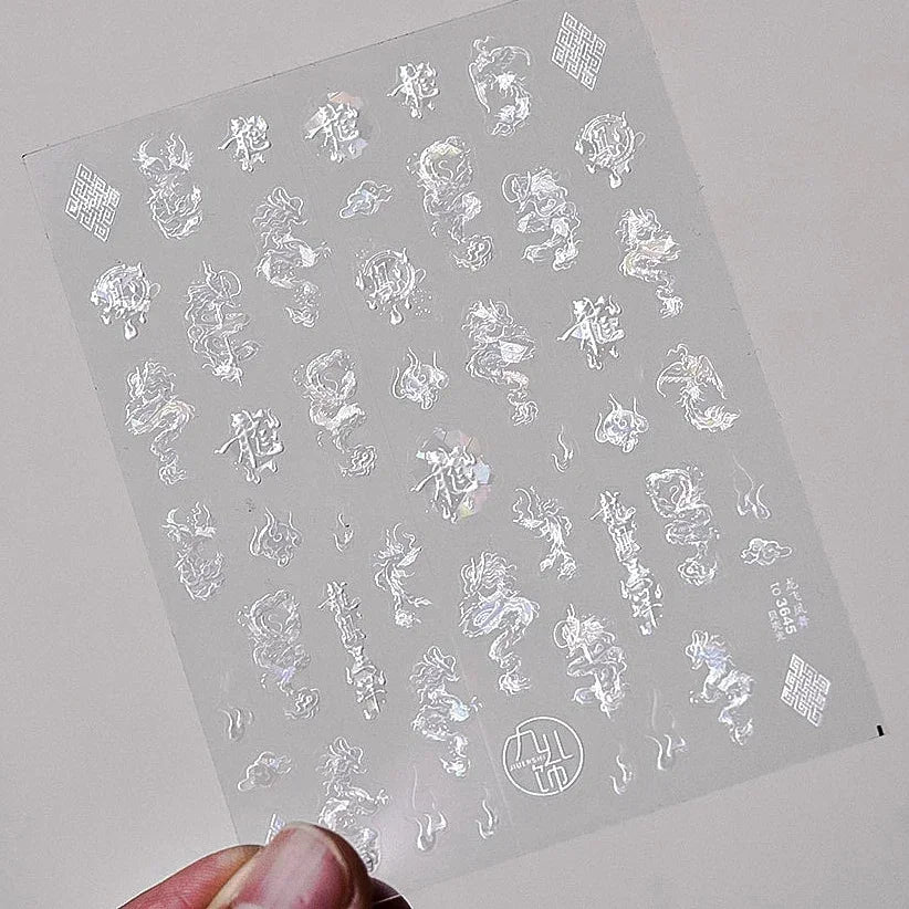 Charming Blue Sparrow Feather Rhinestone Wings Peacock Sparrow Dreamy Jelly Stars Self Adhesive Nail Art Stickers Manicure Decal (ONLINE ORDER ONLY)