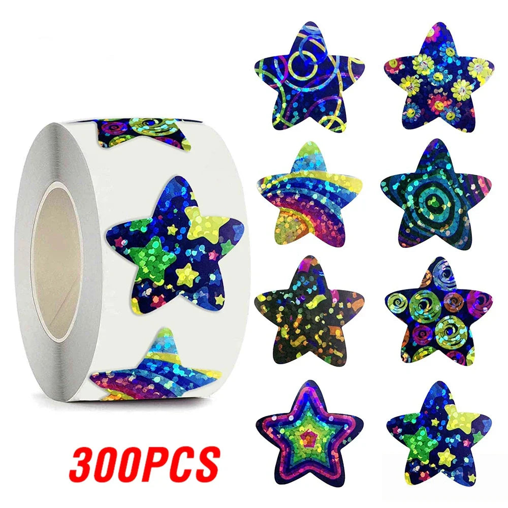 100-500pcs Color Star Sticker Birthday Wedding Gift Party Decor Seal Sticker Envelope Invitation Sticker Baking Label (ONLINE ORDER ONLY)