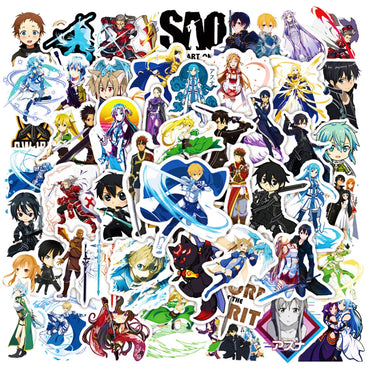 Sword Art Online Graffiti Stickers Pack - 50pcs for Helmets, Desktops, Walls, DIY Decoration Wholesale (ONLINE ORDER ONLY)