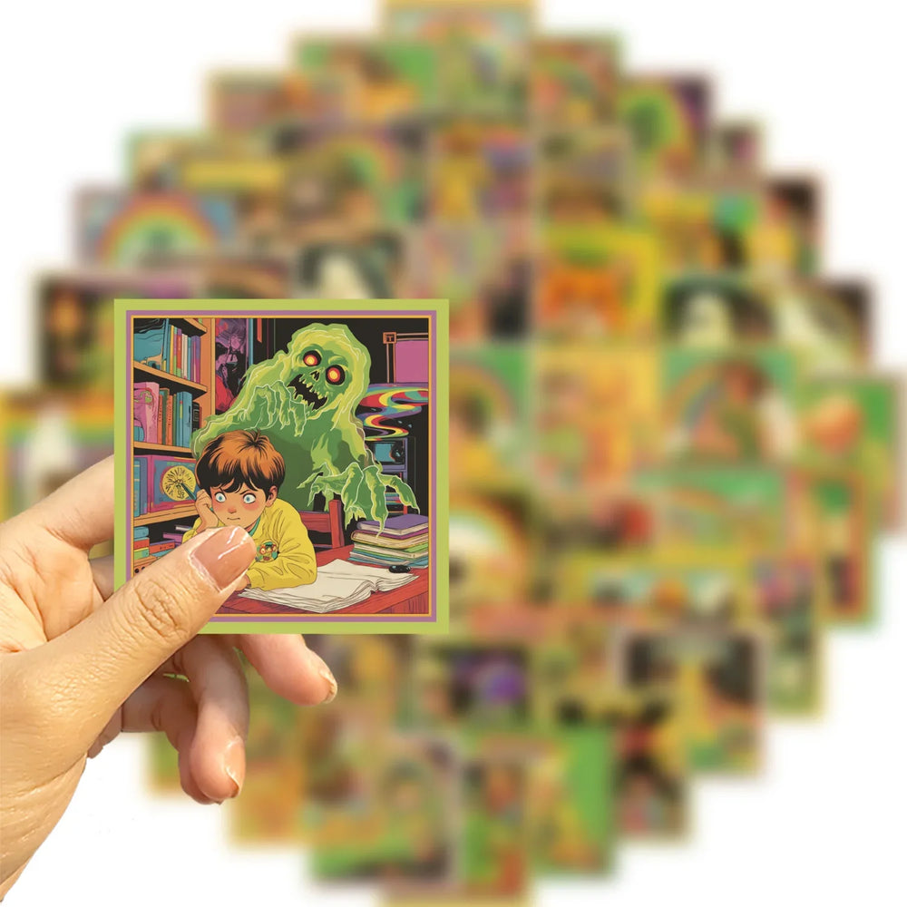 50pcs Cartoon Retro Comics Stickers Vintage Stickers DIY Laptop Luggage Skateboard Graffiti Decal Fun for Kid Gift (ONLINE ORDER ONLY)