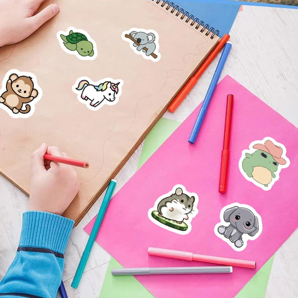 100-500pcs Cute Animal Paper Labels Thank You Sticker Reward Sealing Scrapbooking DIY Gift Decoration Stationery Supplies (ONLINE ORDER ONLY)