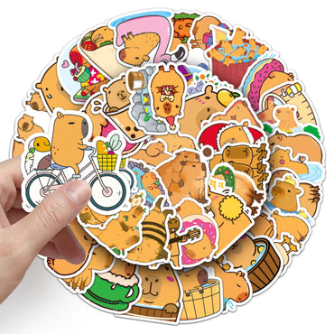 Capybara Cartoon Animal Stickers Pack for Laptop, Phone, Scrapbook, Luggage, Car, Bottle, Kids Toy (Online Order Only)