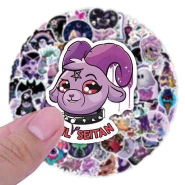 10/30/50/100PCS Horror Gothic Witch Halloween Cartoon Stickers Aesthetic Graffiti DIY Motorcycle Phone Laptop Wall Decal Kid Toy (ONLINE ORDER ONLY)