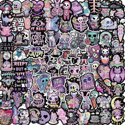 Gothic Horror Cartoon Stickers - 10/30/50/100PCS for Laptop, Luggage, Snowboard (Online Order Only)