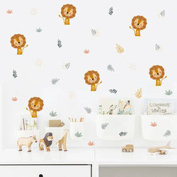 Boho Cute Lion Watercolor Nursery Wall Decals Stickers Decor (Online Order Only)