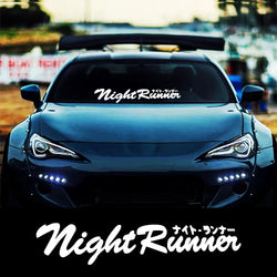 Car Sticker Japanese JDM Racing Sticker Night Runner Front Windshield Waterproof Vinyl Film Decor Decals Auto Tuning Accessories (ONLINE ORDER ONLY)