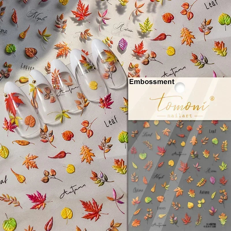 Autumn Fall Sunflower Rabbit Leaves Crane Rose Sun Mountain Hill Produce Good Harvests Cookie Nail Art Sticker Decoration Decals (ONLINE ORDER ONLY)