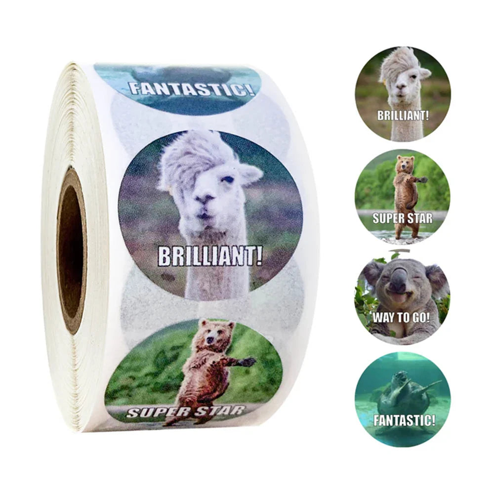 100-500pcs Cute Reward Stickers Roll with Word Motivational Stickers for School Teacher Kids Student Stationery Stickers Kids (Online Order Only)