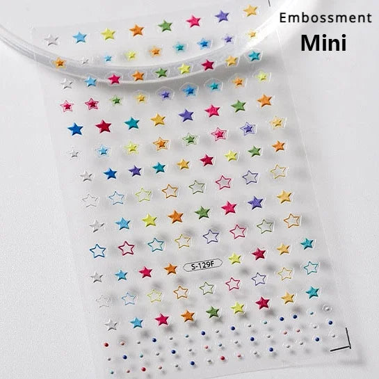 Retro Love Heart White Lace flower Bowknot Tie Pink Bear Flower Strawberry Adhesive Nail Art Stickers Rhinestone Manicure Decals (ONLINE ORDER ONLY)