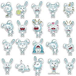 37pcs Funny Cute Cartoon Rabbit Meme Stickers For Luggage Guitar Phone Waterbottle Waterproof Graffiti Laptop Decals Kids Toy (ONLINE ORDER ONLY)