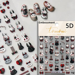 Gothic Dark Spider Butterfly Cross Flame Wings Halloween Horror Rose Flower Rabbit Pumpkin Bear Nail Art Stickers Manicure Decal (ONLINE ORDER ONLY)