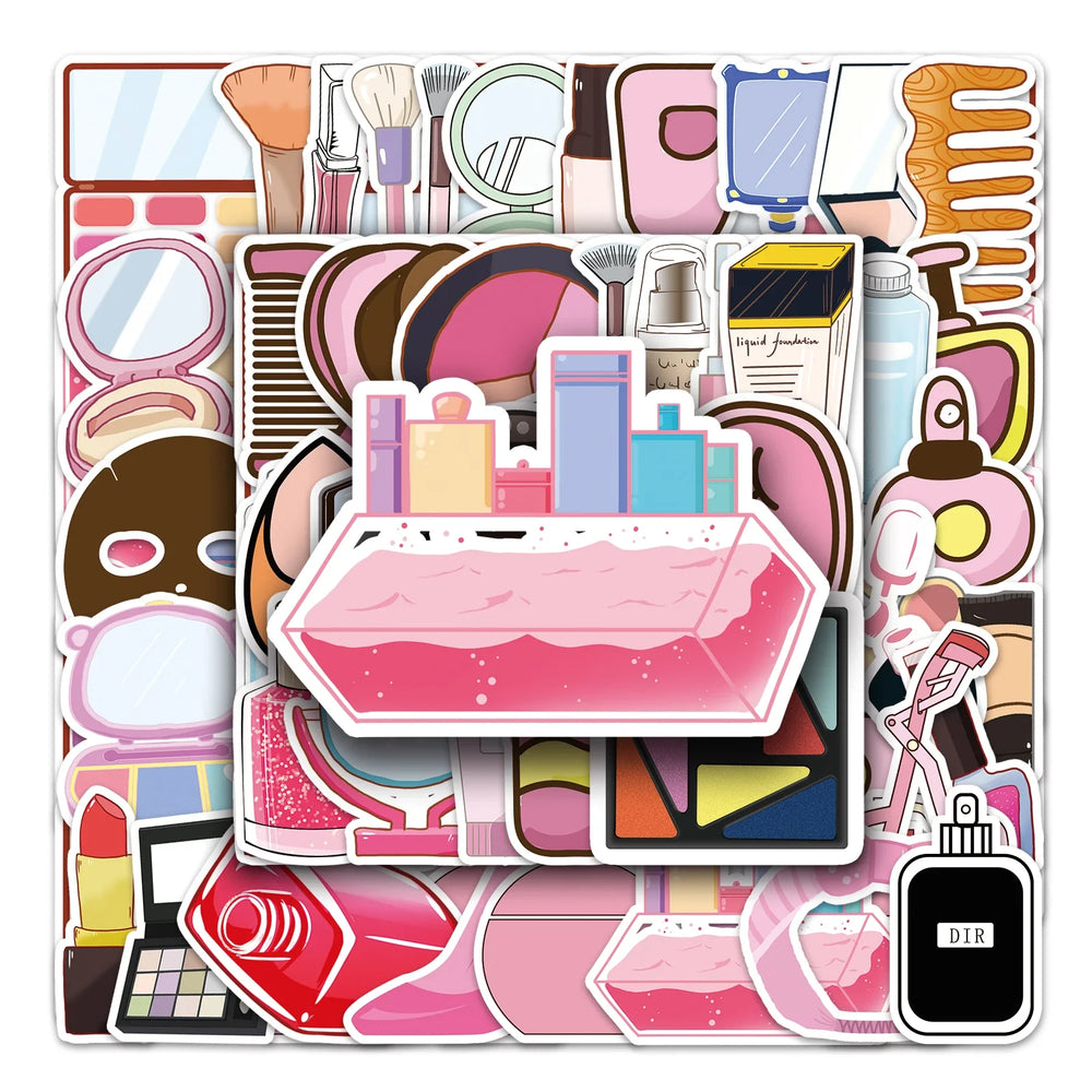50Pcs Cute Cartoon Waterproof Vinyl Stickers for Skateboard Snowboard (Online Order Only)