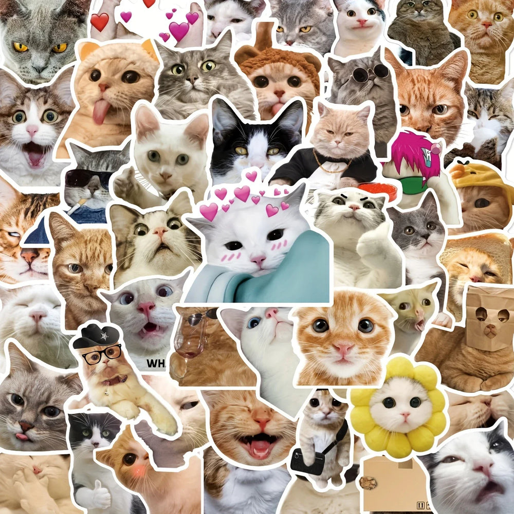 50pcs Cute Cat Graffiti Stickers for Wall and Room Decoration (ONLINE ORDER ONLY)