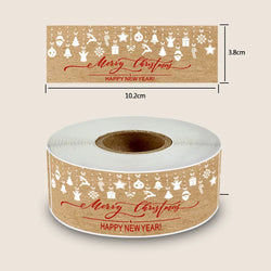 150pcs/roll Merry Christmas Stickers Kraft paper Christmas Gift Packaging Labels for Envelopes Cards Wrapping baking Decoration (ONLINE ORDER ONLY)
