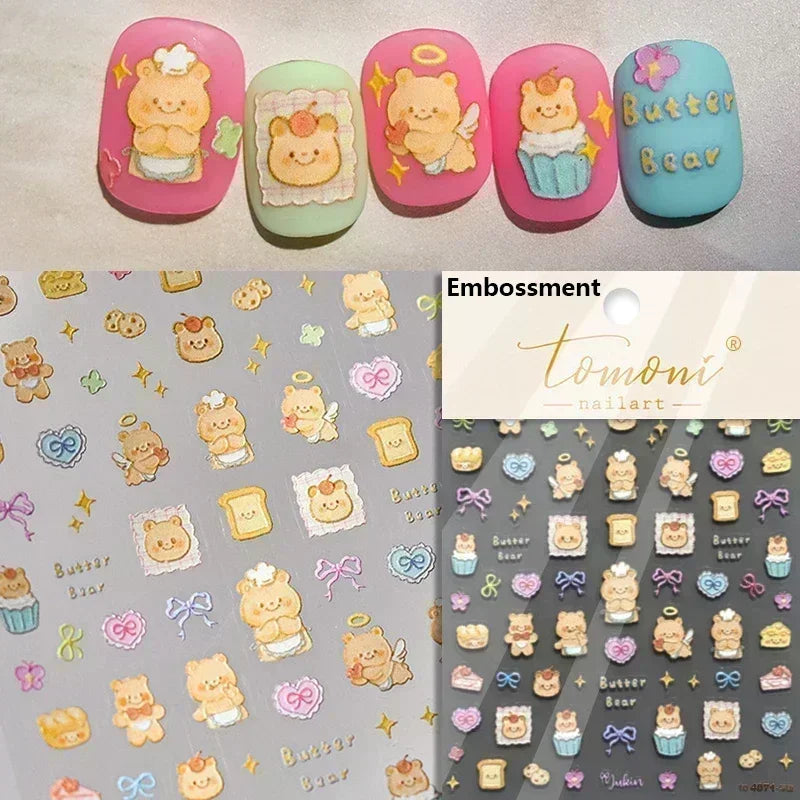 Lovely Dog Puppy Dream Heart Flower Star Pizza Food Sugar Skewers Strawberry Desserts Adhesive Nail Art Stickers Manicure Decals (Online Order Only)