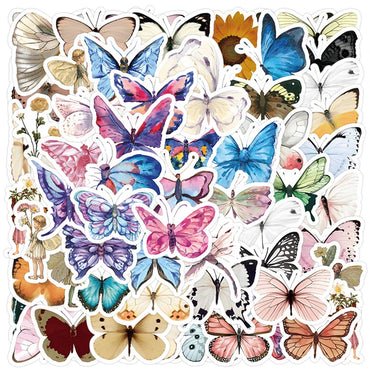 10/30/50PCS Cute Butterfly Stickers For Phone Laptop Notebook Skateboard Bike Guitar Stationery Cartoon Decal DIY Waterproof Toy (Online Order Only)