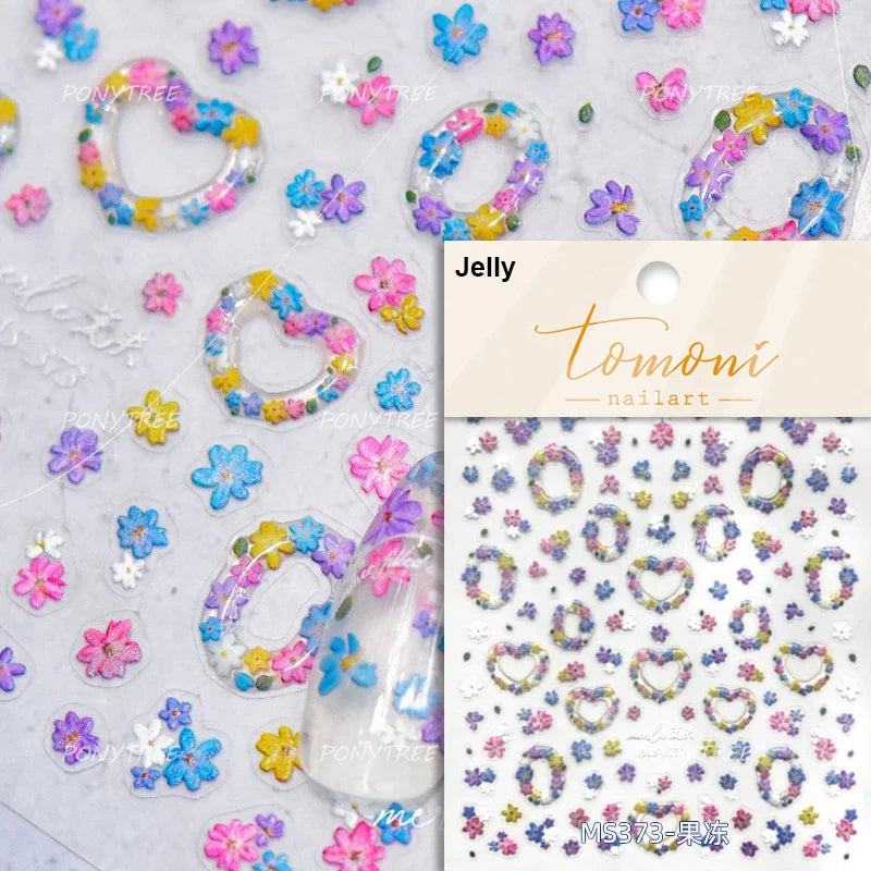 Gold Silver Line Irregular Shape Shiny Rhinestone 5D Bronzing Soft Relief Self Adhesive Nail Art Stickers Nail Decoration Decals (ONLINE ORDER ONLY)