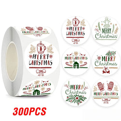 100-500pcs Christmas Theme Seal Labels Stickers For DIY Gift Baking Package Envelope Stationery Decoration 1inch (Online Order Only)