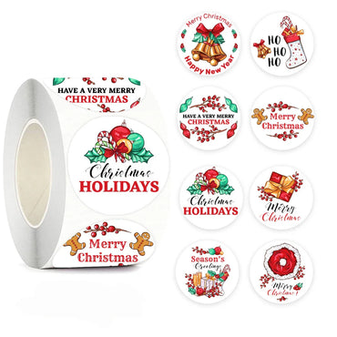 100-500pcs Christmas Theme Seal Labels Stickers For DIY Gift Baking Package Envelope Stationery Decoration 1inch (Online Order Only)