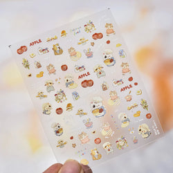 Sweater Glovesvacuum Cup Milk Fallen Leaves Kitten Adhesive Nail Art Stickers Warm Suitpinecone Kitchenware Cat Manicure Decals (ONLINE ORDER ONLY)