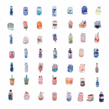 10/30/50PCS Japan Dink Sticker Aesthetic Sketchbook for Kids Children's PVC Decoration Scrapbooking School Stationery Supplies (Online Order Only)