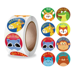 100-500 Pcs 2.5cm Cute Animal Party Adhesive Diy Seal Stickers Decorative Album Diary Cartoon Label Decor Children's Toys Kawaii (Online Order Only)