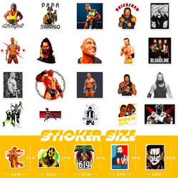 10/50pcs WWE Stationery Sticker For Car Laptop PVC Backpack Home Decal Pad Waterproof Classic Toys Gifts (ONLINE ORDER ONLY)