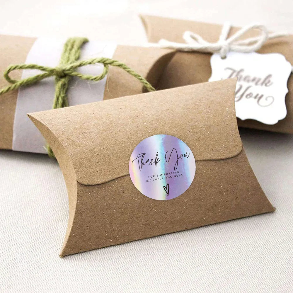 100-500PCS New Thank You Stickers for Business Packaging Stickers Rolling Sticker Roll Merci Small Home Made Lables TZ007-A (ONLINE ORDER ONLY)