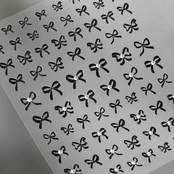 Kawaii 5D Black Self-Adhesive Nail Art Stickers Bowknot Ribbon Decals (ONLINE ORDER ONLY)