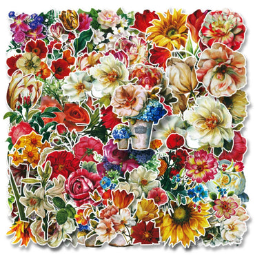 10/50Pcs Cartoon Flower Plants Stickers Laptop Skateboard Decoration Styling Vinyl Decals DIY scrapbooking album Sticker (ONLINE ORDER ONLY)