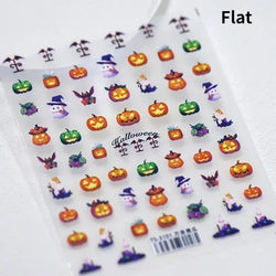 Gothic Dark Spider Butterfly Cross Flame Wings Halloween Horror Rose Flower Rabbit Pumpkin Bear Nail Art Stickers Manicure Decal (ONLINE ORDER ONLY)