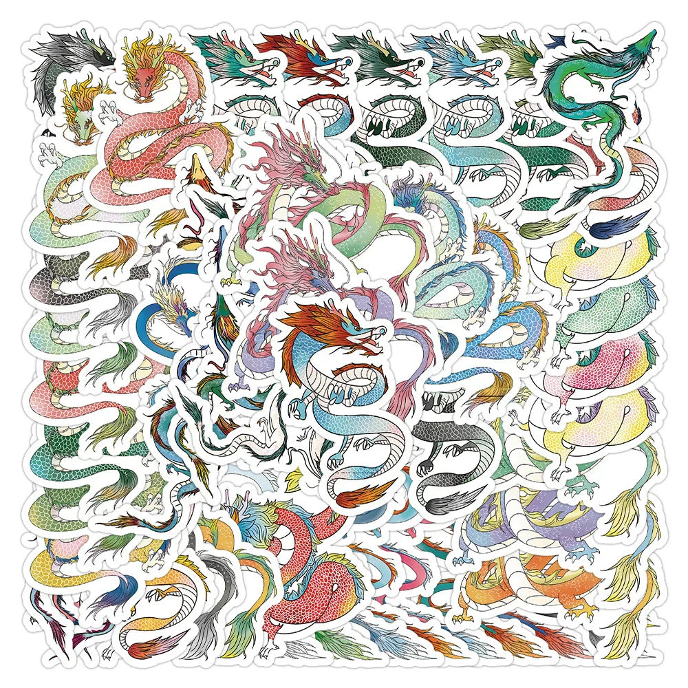 Anime Dragon Stickers 10/30/60pcs for Laptop, Guitar, Phone, Car, Kids Toy (ONLINE ORDER ONLY)