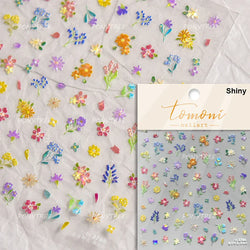 Colourful Dried Flower Petal Texture Peach Blossom Orchid Fragrant Bouquet 5D 3D Self Adhesive Nail Art Stickers Manicure Decals (ONLINE ORDER ONLY)