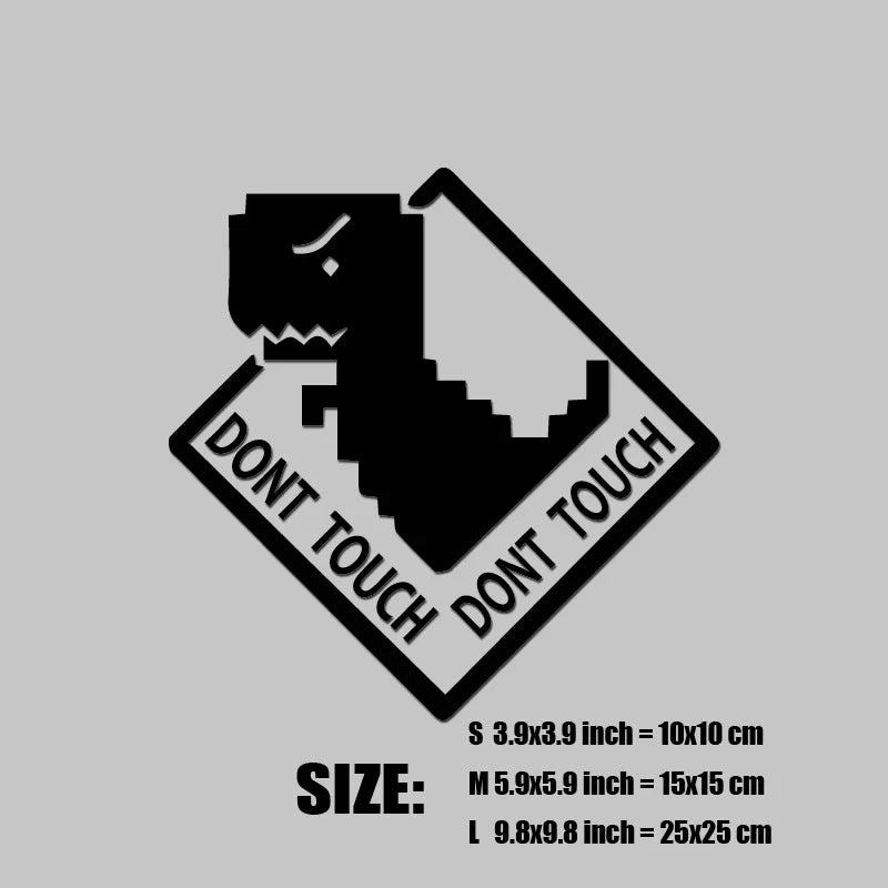 "DONT TOUCH"stickers,Cute pixel style little dinosaur decal,High Quality And Durable Automobiles Exterior Accessories Decals (ONLINE ORDER ONLY)