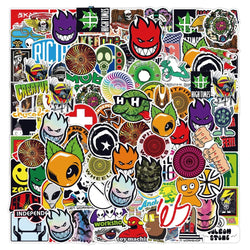 10/30/50/100PCS Skateboard Tide Brand Stickers Graffiti Car Bike Phone Laptop Skateboard Guitar Cool Waterproof Sticker Kids Toy (Online Order Only)