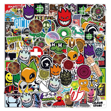 10/30/50/100PCS Skateboard Tide Brand Stickers Graffiti Car Bike Phone Laptop Skateboard Guitar Cool Waterproof Sticker Kids Toy (Online Order Only)