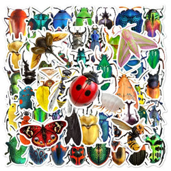 Mixed Insect Cartoon Stickers for DIY Scrapbook, Water Bottle, Phone, Laptop, Guitar Decal (10/25/50pcs) (ONLINE ORDER ONLY)