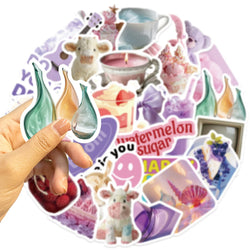 30Pcs Purple Aesthetics Sticker Diy Computer Stickers for Water Bottles Waterproof Journal Arts Crafts Toy Decals (ONLINE ORDER ONLY)