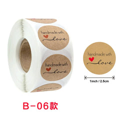 50-500pcs Round Natural Kraft Handmade Thank You Stickers Scrapbooking For Gift Baking Package Adhesive Sticker Seal Labels (ONLINE ORDER ONLY)